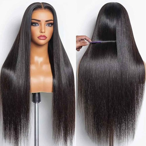 JOHLUA 13x6 Lace Front Wigs Human Hair Pre Plucked with Baby Hair 13X6 HD Lace Frontal Wig 180% Density Virgin Human Hair Straight Wigs for Women