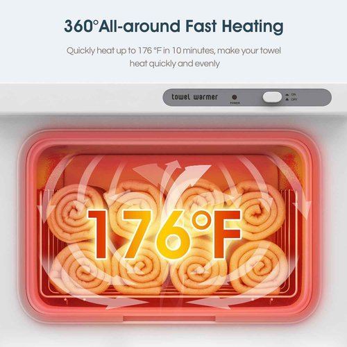 StateRiver Towel Warmer Cabinet, 8L Hot Spa Small Towel Warmer Heating Use for Facial Spa, Hair Beauty, Salon Equipment and Home - White