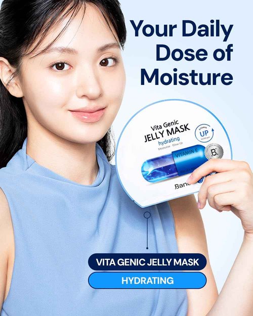 Bano Vita Genic Jelly Face Hydrating Mask 10EA – Firming Sheet Mask for Sensitive Skin, Korean Glass Skin Care with Mineral Water, Vitamin C & Niacinamide, Fragrance-Free, Pack of 2