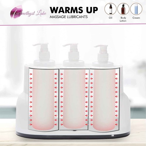 AMETHYST LAKE Oil Warmer Dispenser, Plug-in Electric Warmer Oil Dispenser, 3-Bottles Lotion Warmer, Message Oil Heater for Home & Professional Spa Supplies.