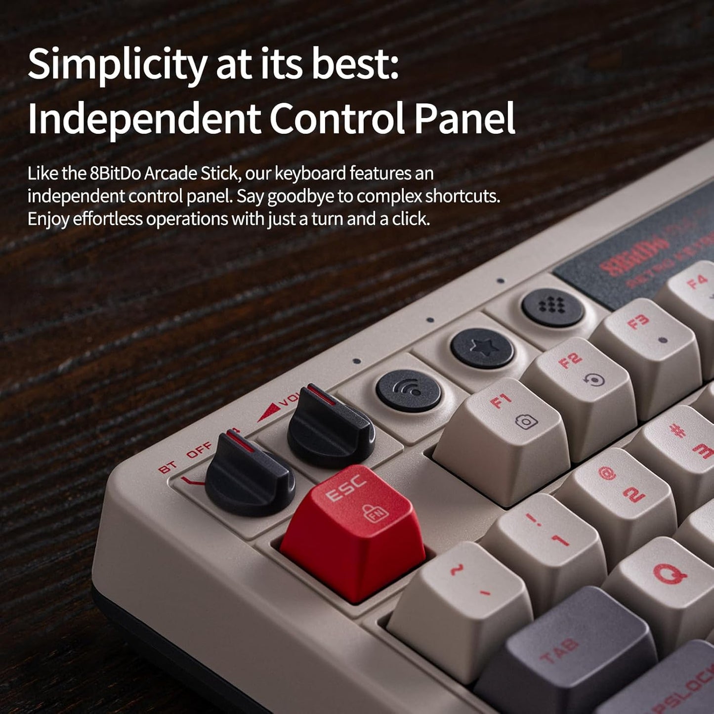 AKNES 8BitDo Retro 108 Mechanical Keyboard, Hot Swappable Gaming Keyboard with 108 Keys&Integrated Numpad, Dual Super Buttons, Bluetooth/2.4G/USB-C Keyboard for Windows & Android - N Edition