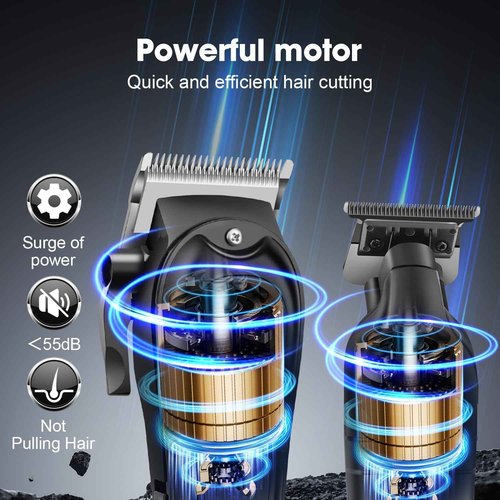 KEMEI Professional Hair Clippers Set for Men, Cordless Rechargeable Barber Clippers & Trimmers Kit, Clippers for Hair Cutting, Gifts for Men