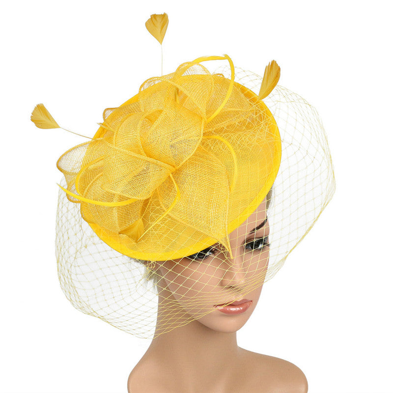 Linen Feather Crown Headdress – Women's Bridal Accessory