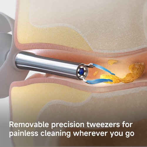 Ear Wax Removal Tool Camera, IP67 Waterproof Ear Cleaner with Camera, Visual Ear Pick Tweezers Wax Remover, Ear Cleaning Kit for Family Adults/Kids