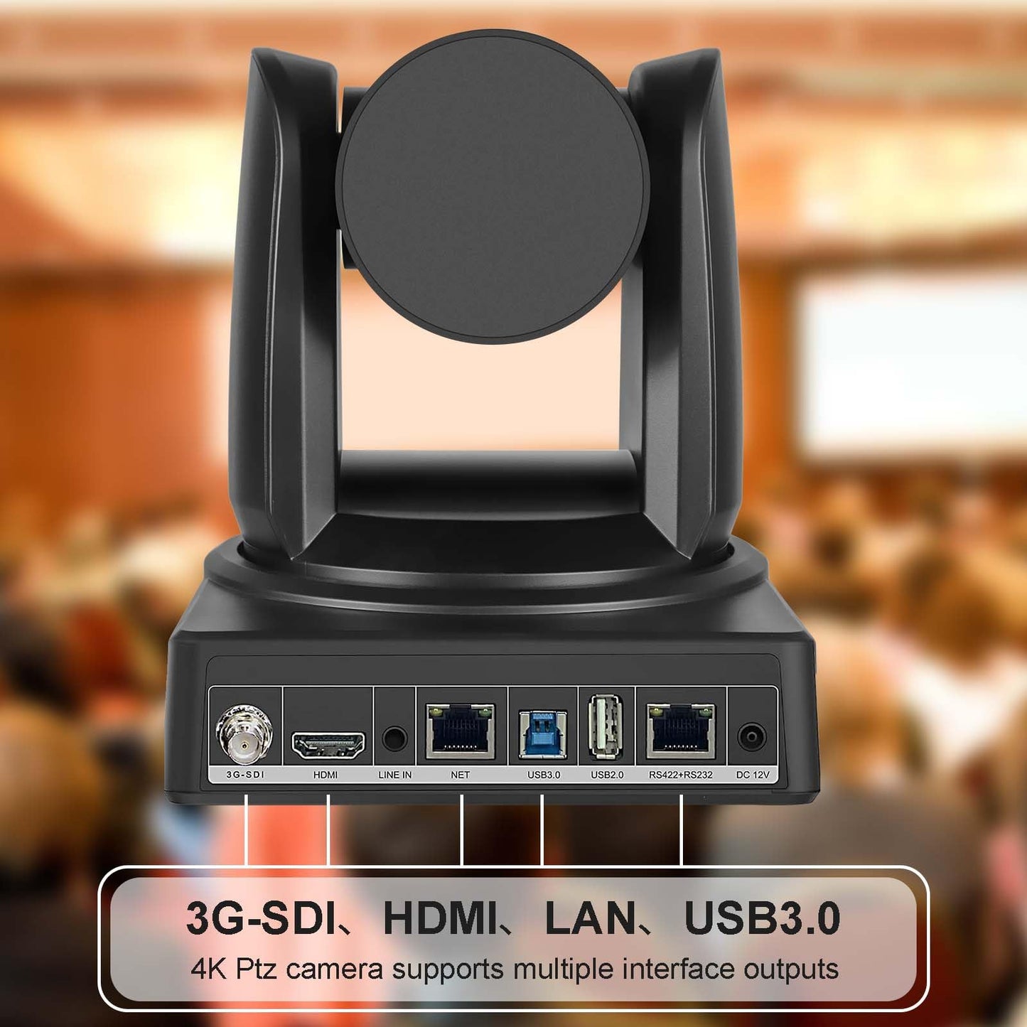 ADKIDO 4K PTZ Camera,20X PTZ Camera,4KP30 IP Streaming Output with HDMI,3G-SDI,USB 3.0 for Conferencing, Church and Schools.(SDI+HDMI+USB3.0+IP, 20X)