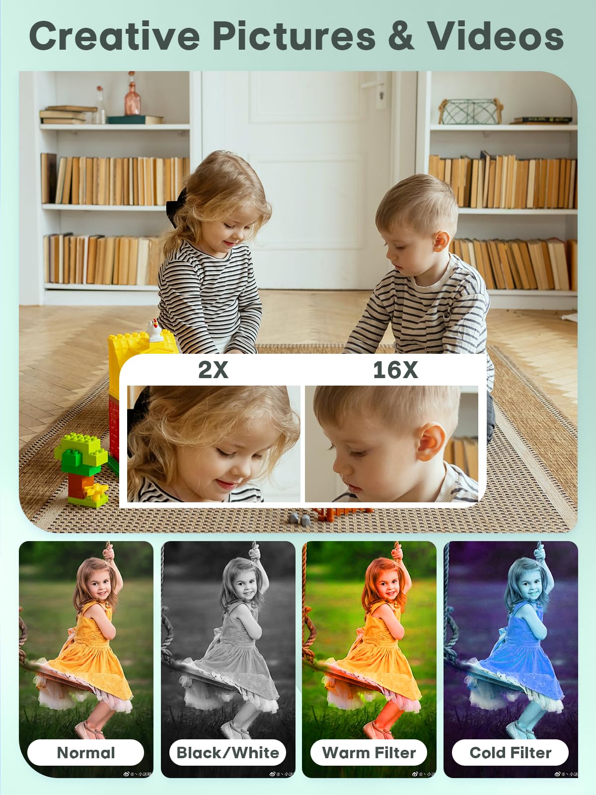 2025 Digital Camera - 1080P Vlog Camera, 44MP Compact, 16X Zoom, Anti-Shake, Green Gift for Kids