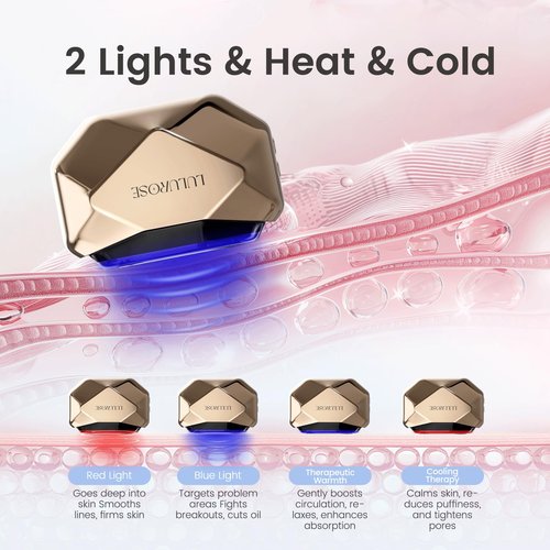 LULUROSE Facial Massager with Cold Heat Light Vibrating for Face,5-in-1 Facial Device with LED Display for Skin Care Wrinkles at Home Traveling,1500mAh