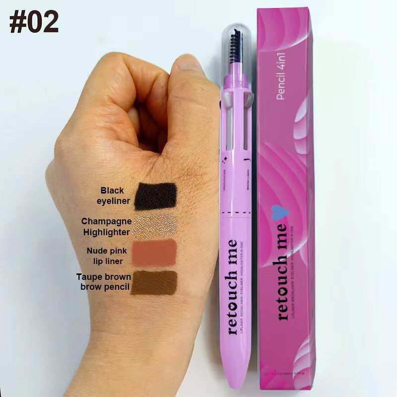4-in-1 Makeup Pen Beauty Tool for Eyebrow, Eye Shadow & Blush - Natural Style