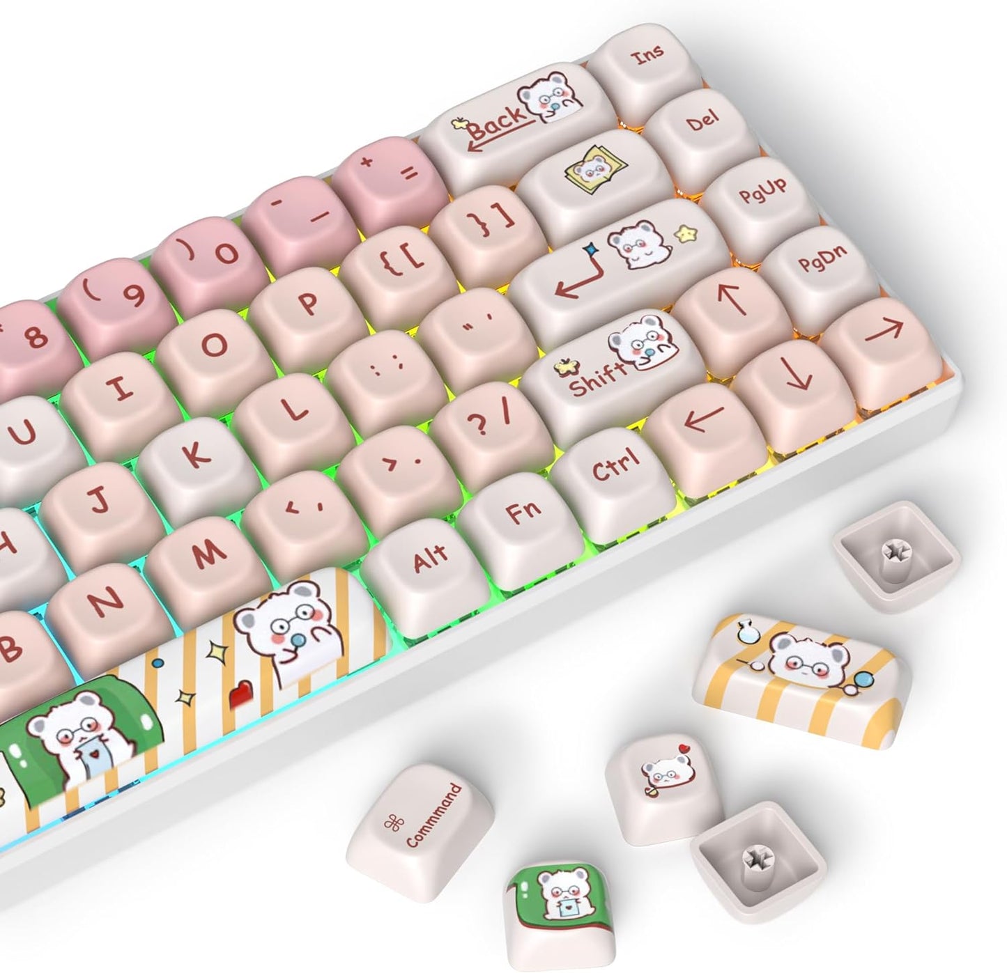 61 PBT Game keycap, 60% Backlight with Key Puller OEM Configuration American Layout, 87/104 Mechanical Keyboard (no Keyboard) (Ahris)