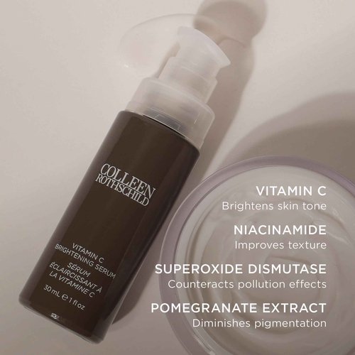 COLLEEN ROTHSCHILD Vitamin C Brightening Serum | Made with 15% Highly Stable Vitamin C and Niacinamide | Brightens Dull Skin and Defends Against Environmental Stressors | All Skin Types (1 fl oz)