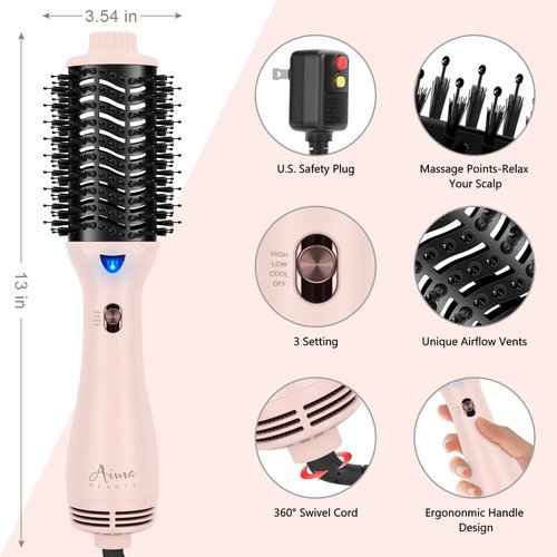 Aima Beauty One Step Hair Dryer and 32mm (1.25") Aima Beauty Twins Mermaid Hair Waver Bundle