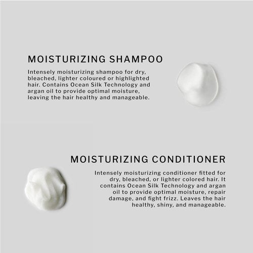 SACHAJUAN Moisturizing Shampoo and Conditioner Set | Ocean Silk Technology & Argan Oil for Deep Hydration | Repair Dry Damaged Hair & Control Frizz | Vegan & Paraben-Free | Set of 2 (8.4 oz)