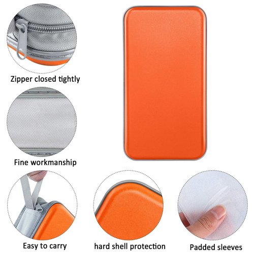 Siveit CD Case, DVD Case Holder 96 Capacity Hard Plastic CD DVD Disc Cases Storage Binder Wallet for Car Home Office Travel (Orange)