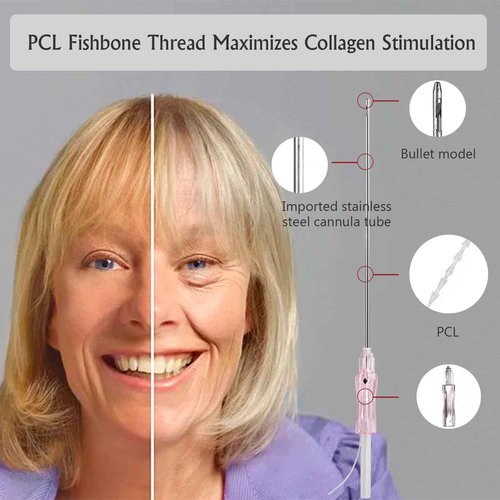 Oldream Pcl Cog Threads, Pcl Fishbone Threads 18G100mm, Pcl Threads for Face, Age-Defying Lift, Bullet Model, 20Pcs