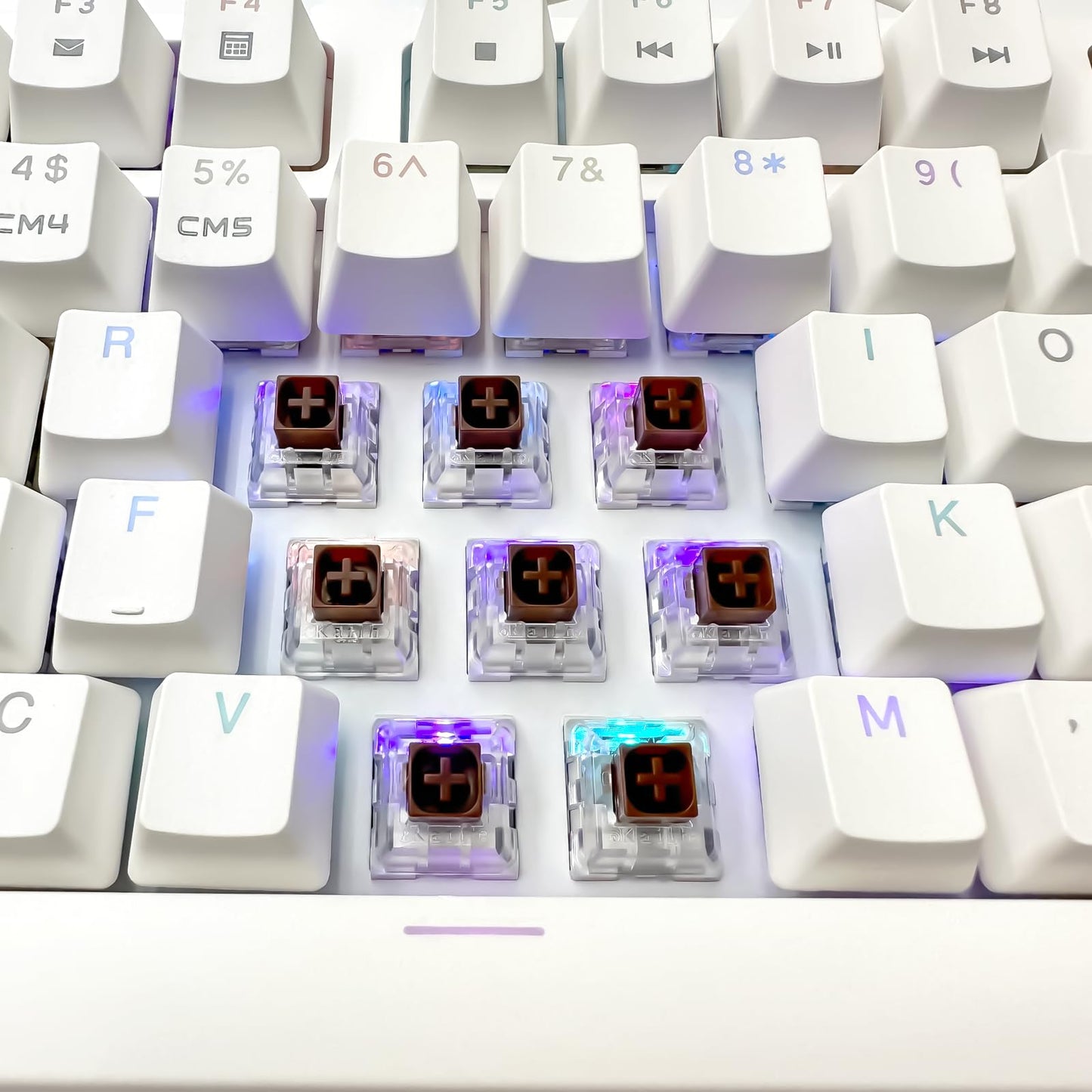 Zjmehty Kailh Box Brown Switches for Mechanical Keyboard,3-Pin 45gf Tactile/Factory Lubed/Dust&Waterproof Switches(Kailh Box Brown,90Pcs)