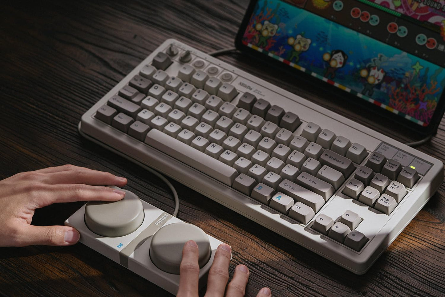 8BitDo Retro Mechanical Keyboard, Bluetooth/2.4G/USB-C Hot Swappable Gaming Keyboard with 87 Keys, Dual Super Programmable Buttons for Windows and Android - Fami Edition