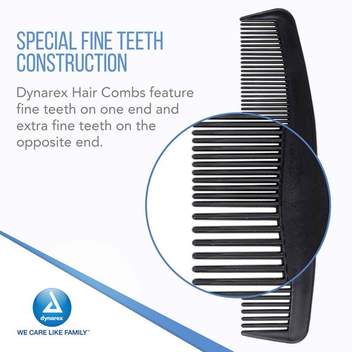 Dynarex Adult Combs, 5 Inches, Black, 180 Count (Pack of 12)