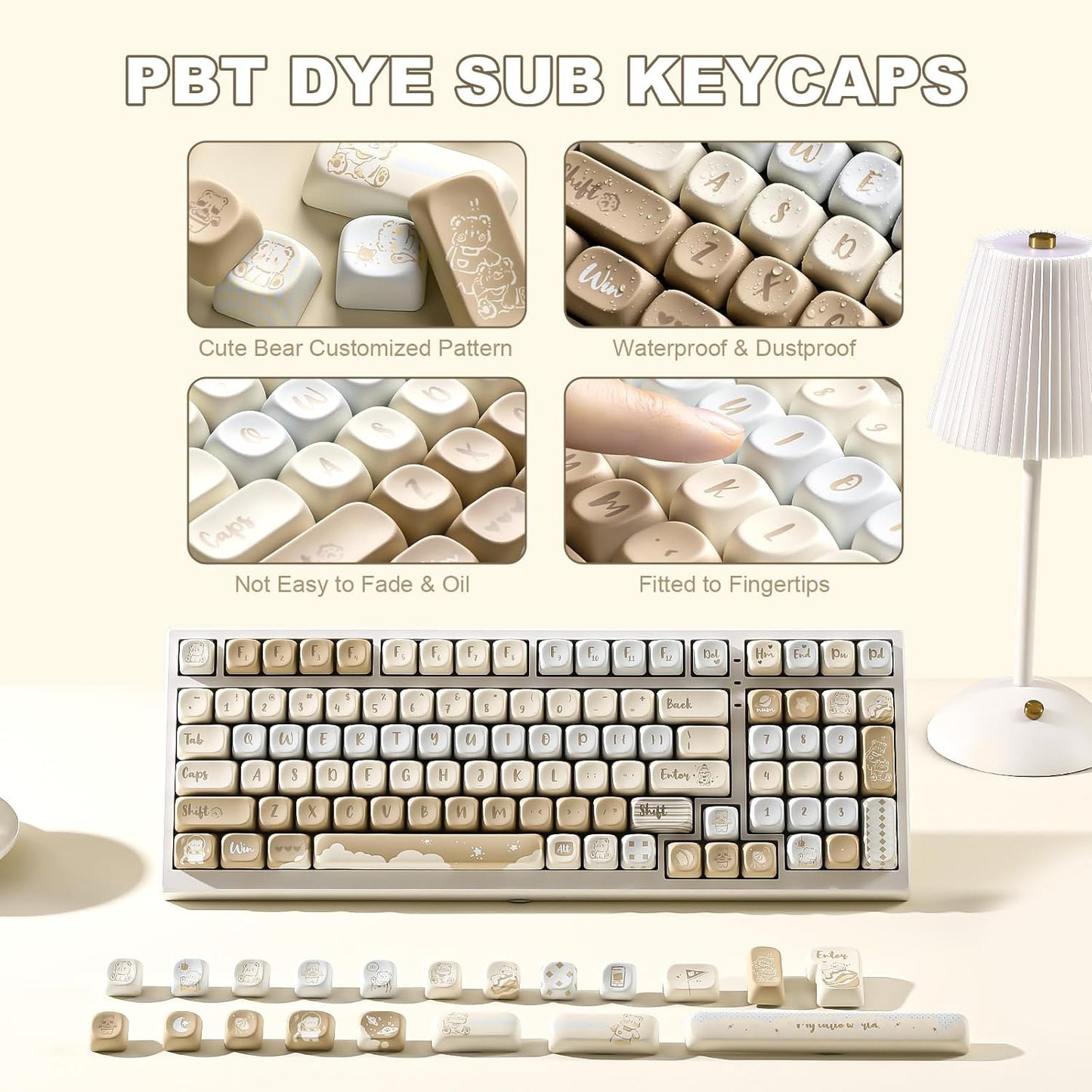 YUNZII B75 PRO Wireless Mechanical Keyboard(Matcha Green, Cocoa Cream V2 Switch) 136 Keys MOA Keycaps(Butter)