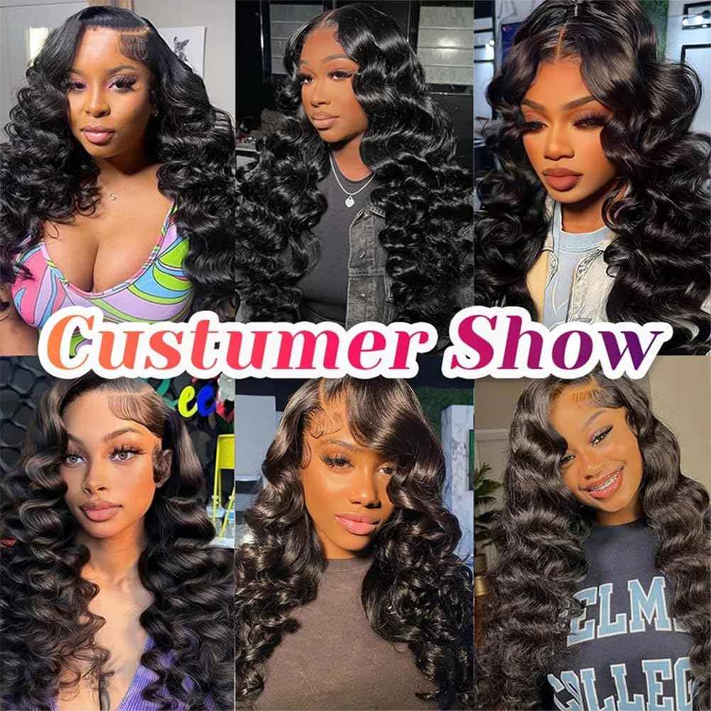 26 28 30 Inch Loose Wave Human Hair Bundles Natural Black Loose Wave Bundles Mixed Length 3 Bundle Hair Extensions