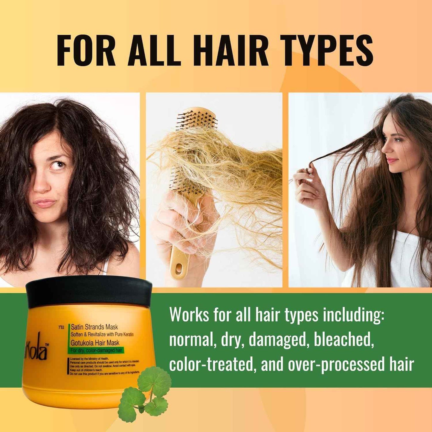 Gotukola Keratin Restorative Hair Mask 500ml with Gotukola Herb to Renew Hair Cell