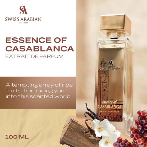 Swiss Arabian Essence of Casablanca - Arabian Perfumes for Women and Men - Long Lasting Extrait de Parfum - Fruity, Amber, Musk Perfume - 3.4 oz