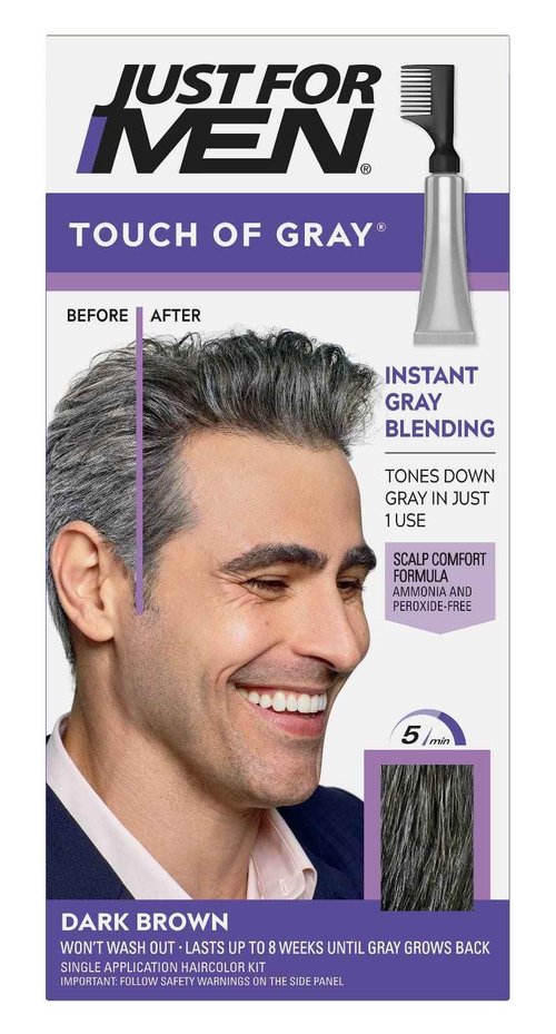 JUST FOR MEN Touch of Gray Hair Treatment T-45 Dark Brown, 6 Count (Pack of 1)