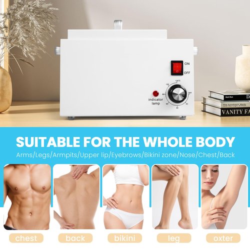5.5Lbs Professional Wax Warmer for Hair Removal with 20℃-120℃ Temperature Control, with 100 Wax Sticks & 50 Strips, for Salon & Home Use