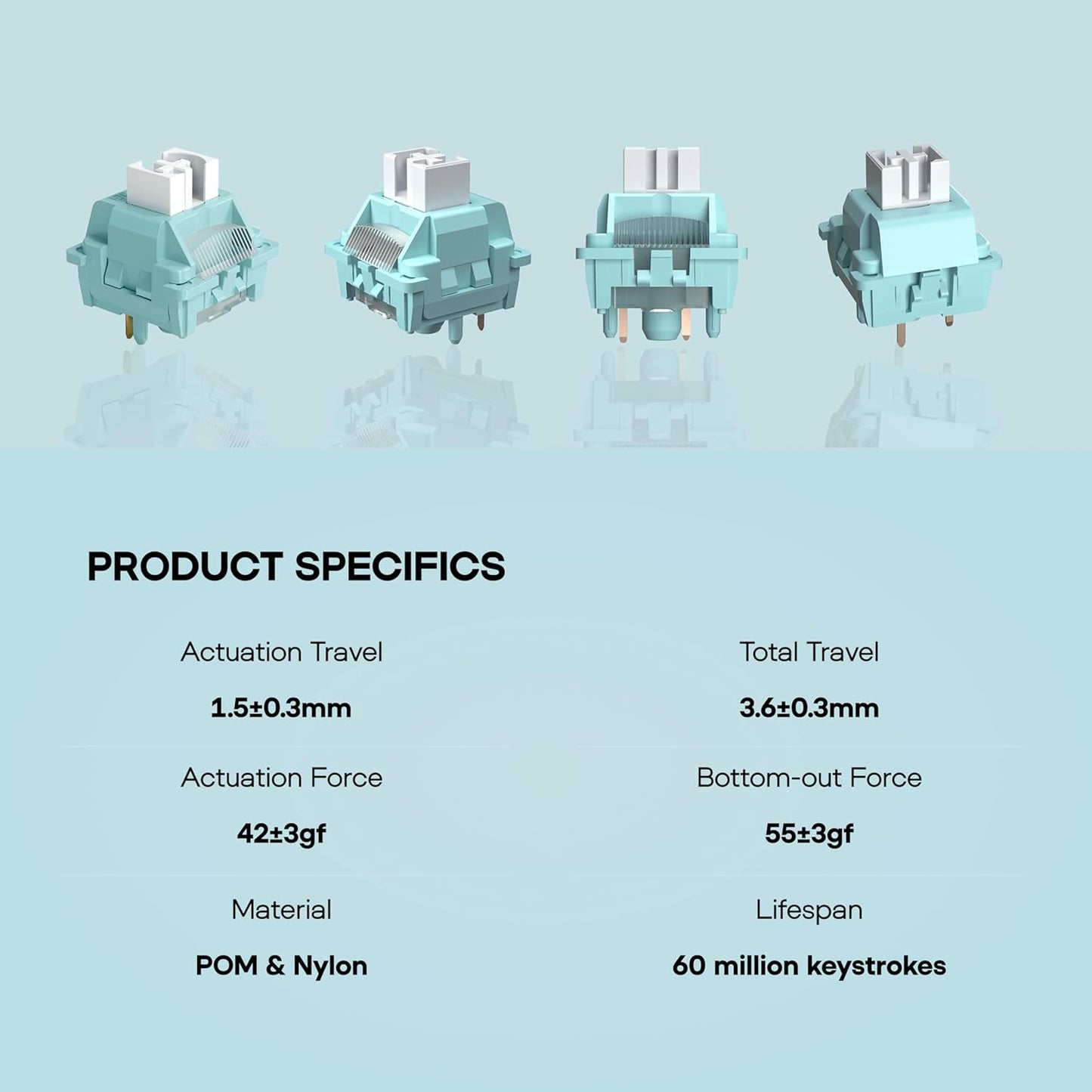 AJAZZ AK980 96% Gaming Keyboard with LEOBOG Ice Vein 100 Pcs 42gf Linear Keyboard Switches
