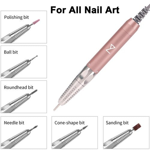 M - Max Brushless Motor Nail Drill Handpiece Only - 35K RPM | Machine Not Included | Compatible with M Brushless Nail Drill System (Handpiece - Rose Gold)