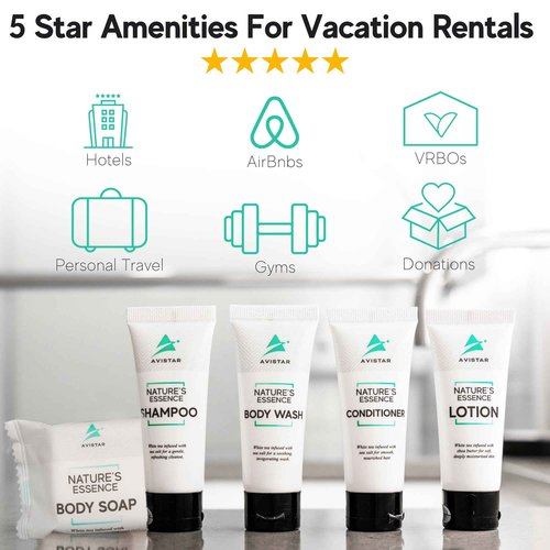 270 Piece Hotel Soap & Bulk Toiletries - Travel Essentials for Hosts & Guests - Hotel Shampoo & Conditioner Supplies for Guests, Hotel Toiletries Bulk Set, Mini Bulk Travel Size Toiletries
