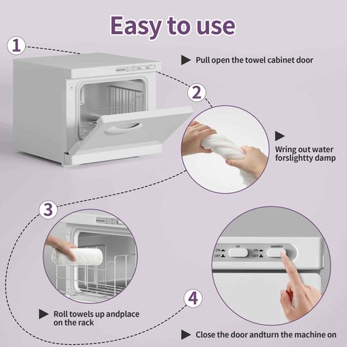 Towel Warmer, 8L Hot Towel Warmers for Facials, Salon Towel Warmers for Spa and Home,Barbershop, Esthetician.(White)