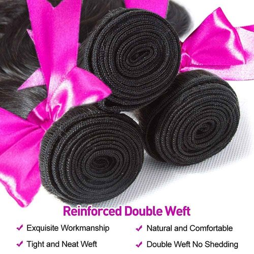 Flady Body Wave 3 Bundles Human Hair 20 22 24 Inch 100% Unprocessed 12A Human Hair Bundles Body Wave 3 Bundles Human Hair Weave Body Wave Human Hair Extensions Natural Color