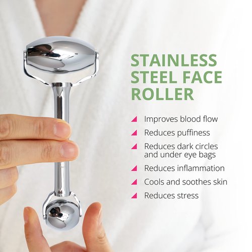 Gua Sha Facial Tools Beauty Trifecta with Stainless Steel Face Roller Massager, Dry Brush, Upgrade from Your Jade Roller Stone Guasha Tool, Beauty Tools Accessories (Beauty Trifecta)