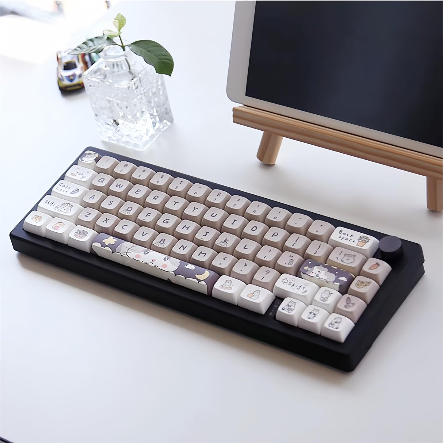 ZMX GMK67 Keyboard Barebones Kit,Hot-Swap PCB Bluetooth 5.0/2.4G/Type-C Tri-Mode 65% Mini Custom RGB Wireless Mechanical Keyboard with Knob Gasket Mount Programmable Gaming Keyboard DIY Kit (Black)