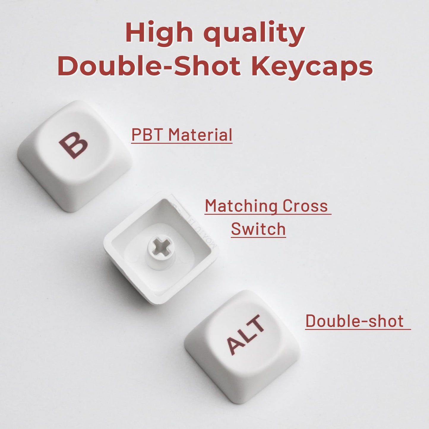 XVX MOA Profile Cherry Blossom PBT Keycaps, 140-Key Dye-Sub Keycaps for ANSI/ISO Layout (Compatible with Cherry MX Switches & GK61/68/87/96/104/108, Includes 6.25u Spacebar)