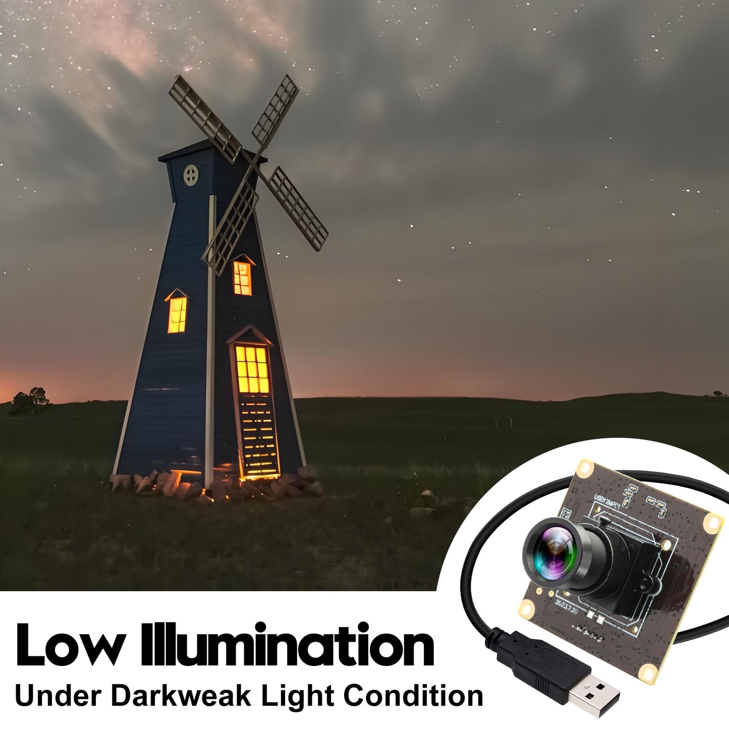 12MP USB Camera Module 4K 120fps High Speed Golf Swing Camera with 25mm Narrow Field of View M12 Lens Low Illumination Industrial Lightburn Embedded for Linux Windows Mac OS