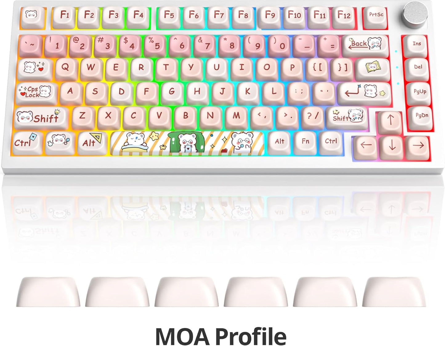 61 PBT Game keycap, 60% Backlight with Key Puller OEM Configuration American Layout, 87/104 Mechanical Keyboard (no Keyboard) (Ahris)