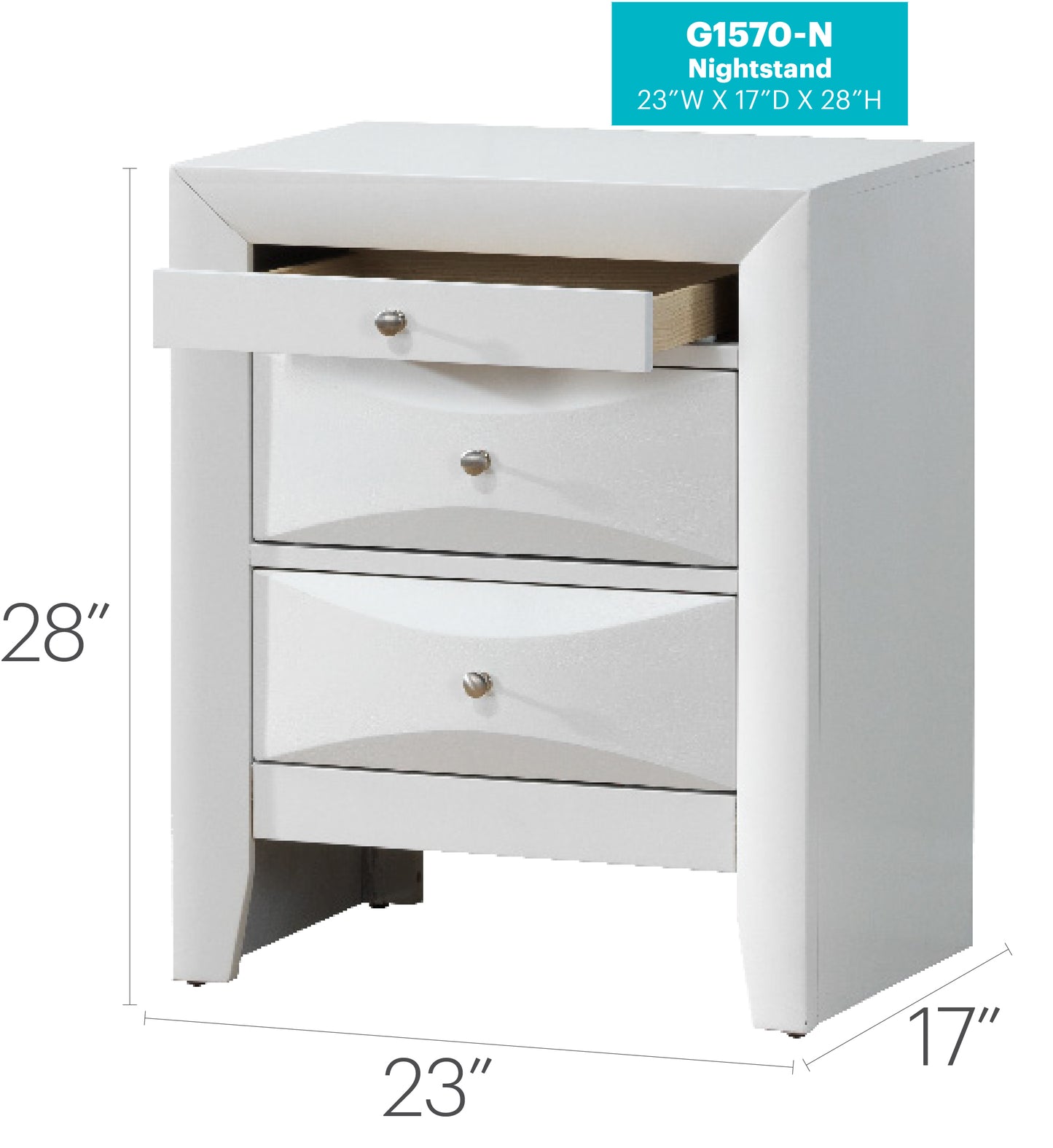 Elegant Contemporary White Nightstand