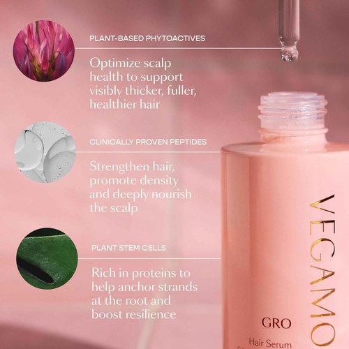 VEGAMOUR GRO Hair Serum for Hair Thinning, Thicker Fuller Looking Hair, Non Oily Serum for Healthier Scalp, 30 day Supply 1.0 fl oz, 1 pack