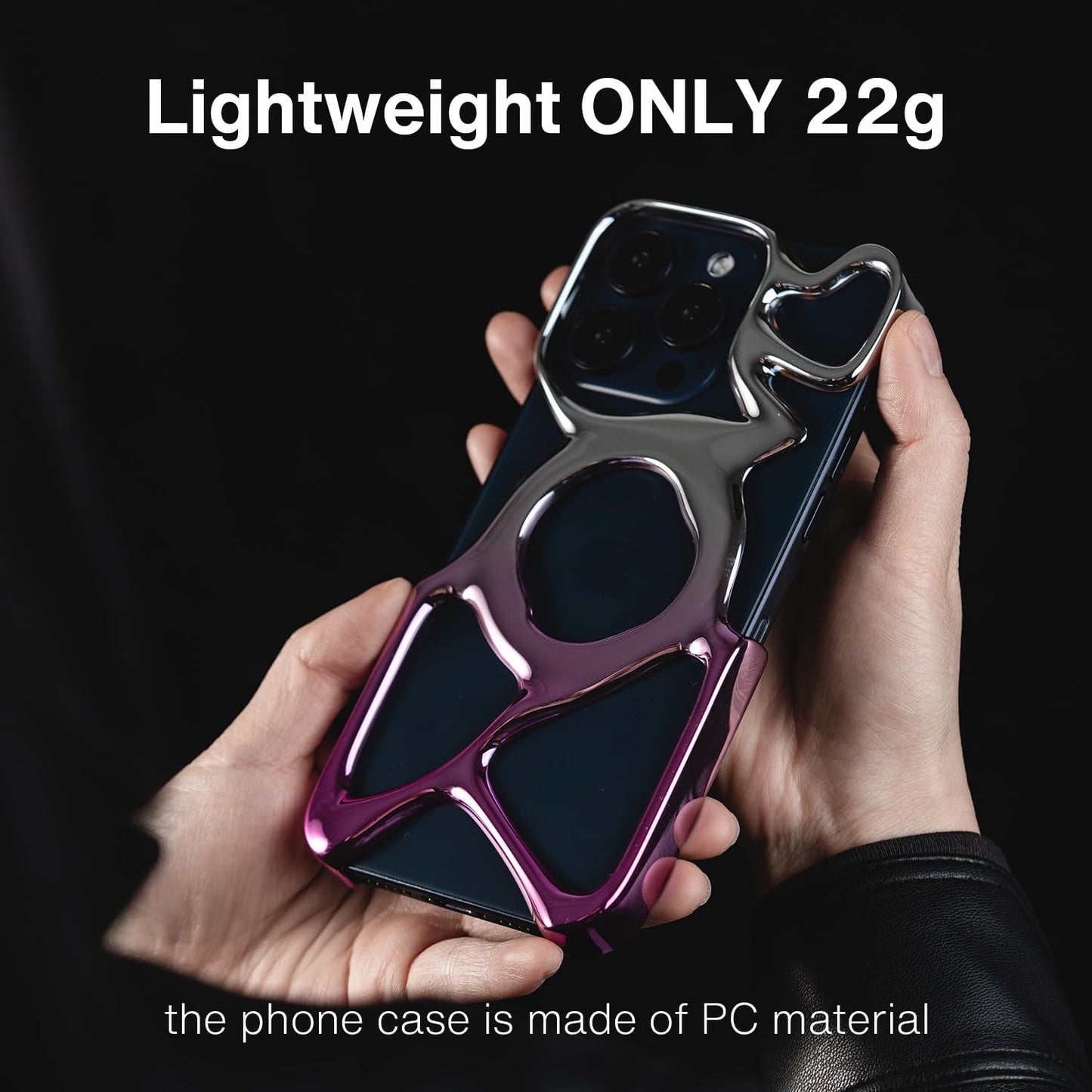 Angry miao Emptiness Phone Case for iPhone 15 Pro (Only),MagSafe Compatible 22g Lightweight,Silver Pink,Heat Dissipating Ample Protection