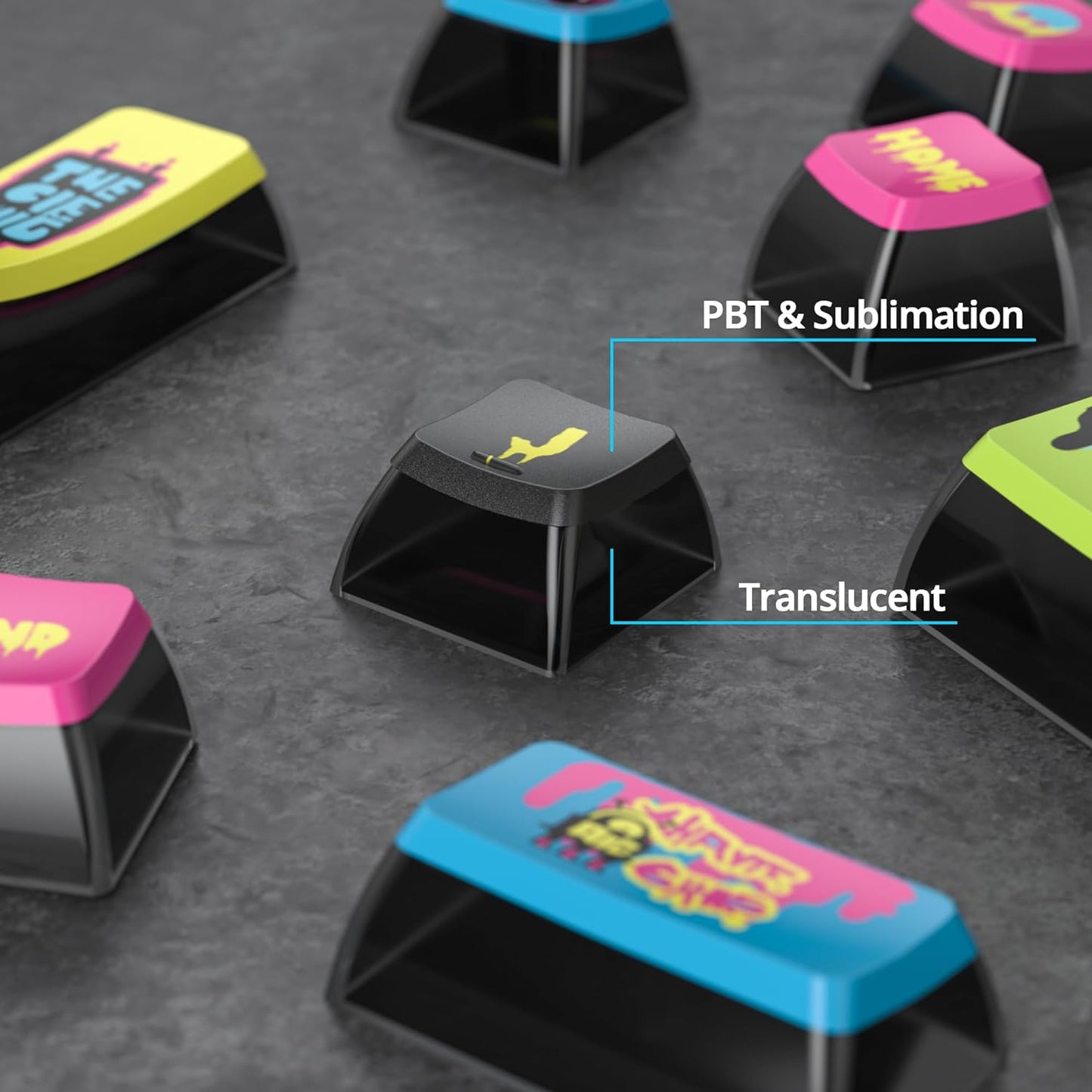 61 PBT Game keycap, 60% Backlight with Key Puller OEM Configuration American Layout, 87/104 Mechanical Keyboard (no Keyboard) (Ahris)