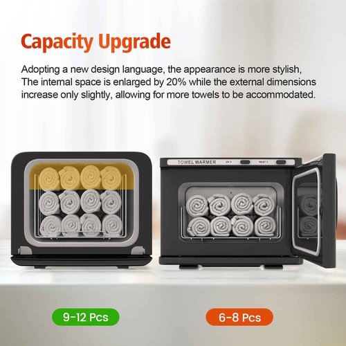 StateRiver Towel Warmer Cabinet, 8.5L Professional Small Hot Towel Warmer Heating Use for SPA, Massage, Salon, Barber and Home - Black