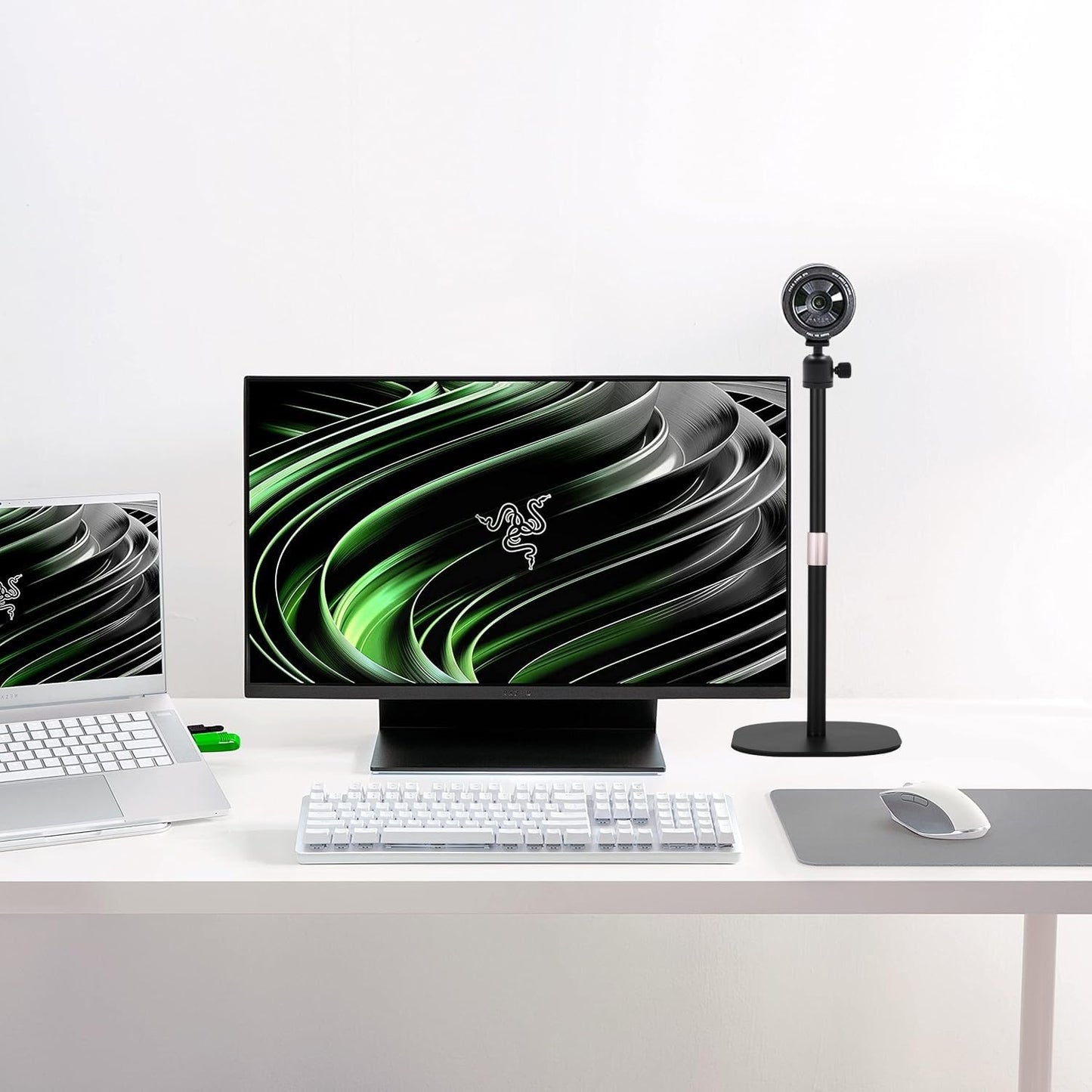 AceTaken Heavy-Duty Webcam Stand, 18-inch Desktop Webcam Tripod Holder Compatible with Razer Kiyo Pro Ultra 4K,Kiyo Pro,Kiyo X,Kiyo 1080p Webcams