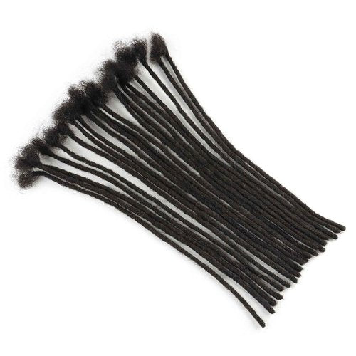 WacanDan 0.2cm Thickness 100% Human Hair Dreadlock Extensions for Men/Women 10 Inch 30 Strands Full Handmade Can be Dyed and Bleached Permanent Loc Extensions Human Hair Natural Black