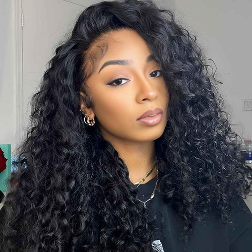 Myecool Curly Half Wig Human Hair 200 Density Glueless Wear and Go Wigs Human Hair 18Inch 3 In 1 Half Wigs for Women Drawstring Seamless Flip Over Beginner Friendly