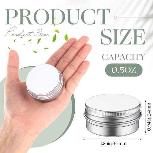 300 Pcs 1 oz Salve Tins with Lids Bulk Lip Balm Containers Round Metal Containers with Screw Top Lids Aluminum Silver Tin Cans for DIY Salve Candle