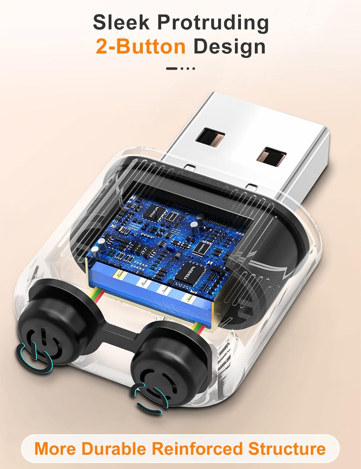2 Buttons Improved Tiny Mouse Jiggler Undetectable, 2 Buttons of On/Off Switch and 3 Cursor Movement, USB-C Adapter Protective Cap Mouse Mover Device Automatic Mouse Wiggler Shaker Giggler
