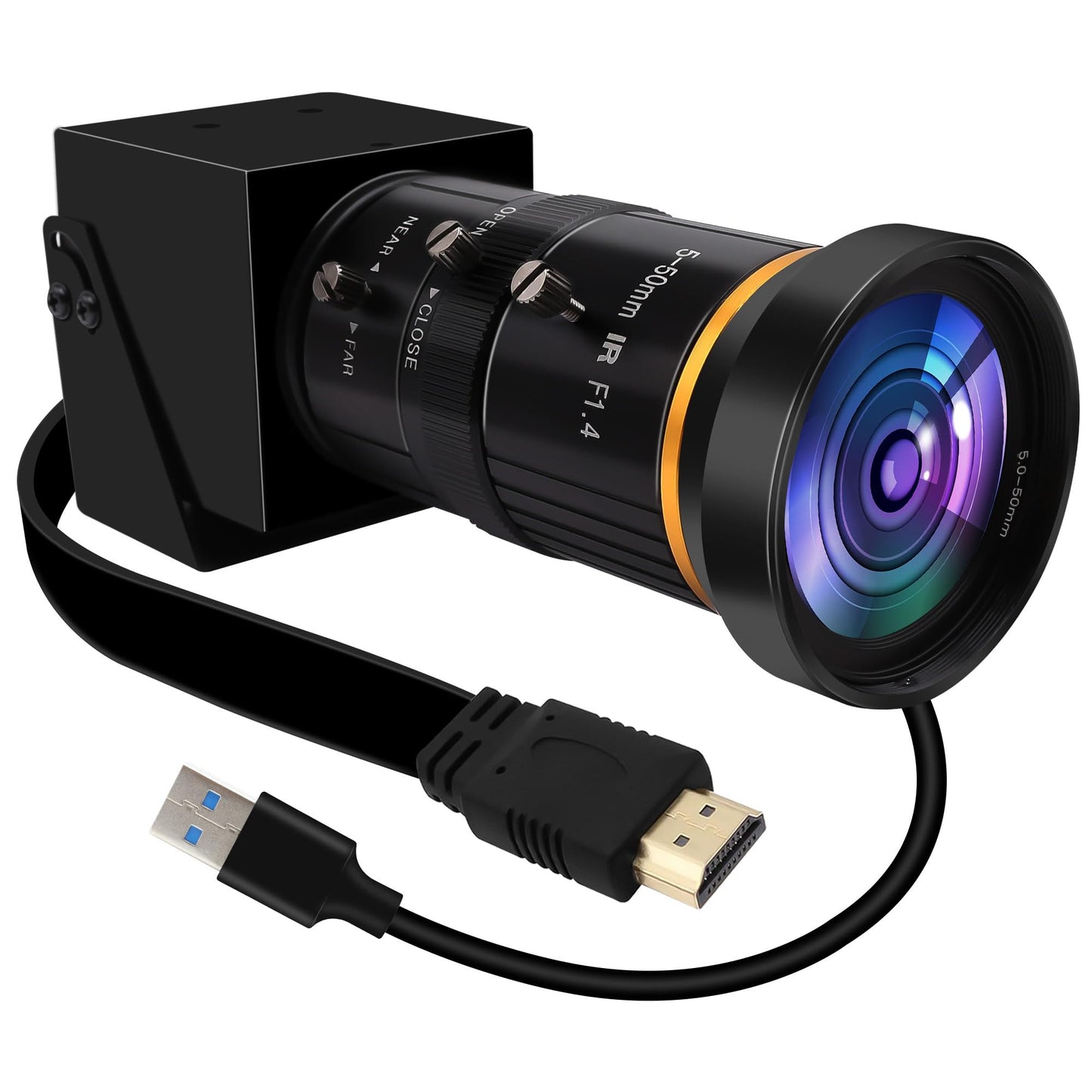 ALPCAM HDMI USB Camera 4K 30fps Webcam 10X Manual Zoom USB Webcam with 5-50mm CS Lens H.264 Video Conference Camera for Computer Laptop Raspberry Pi Jetson Nano