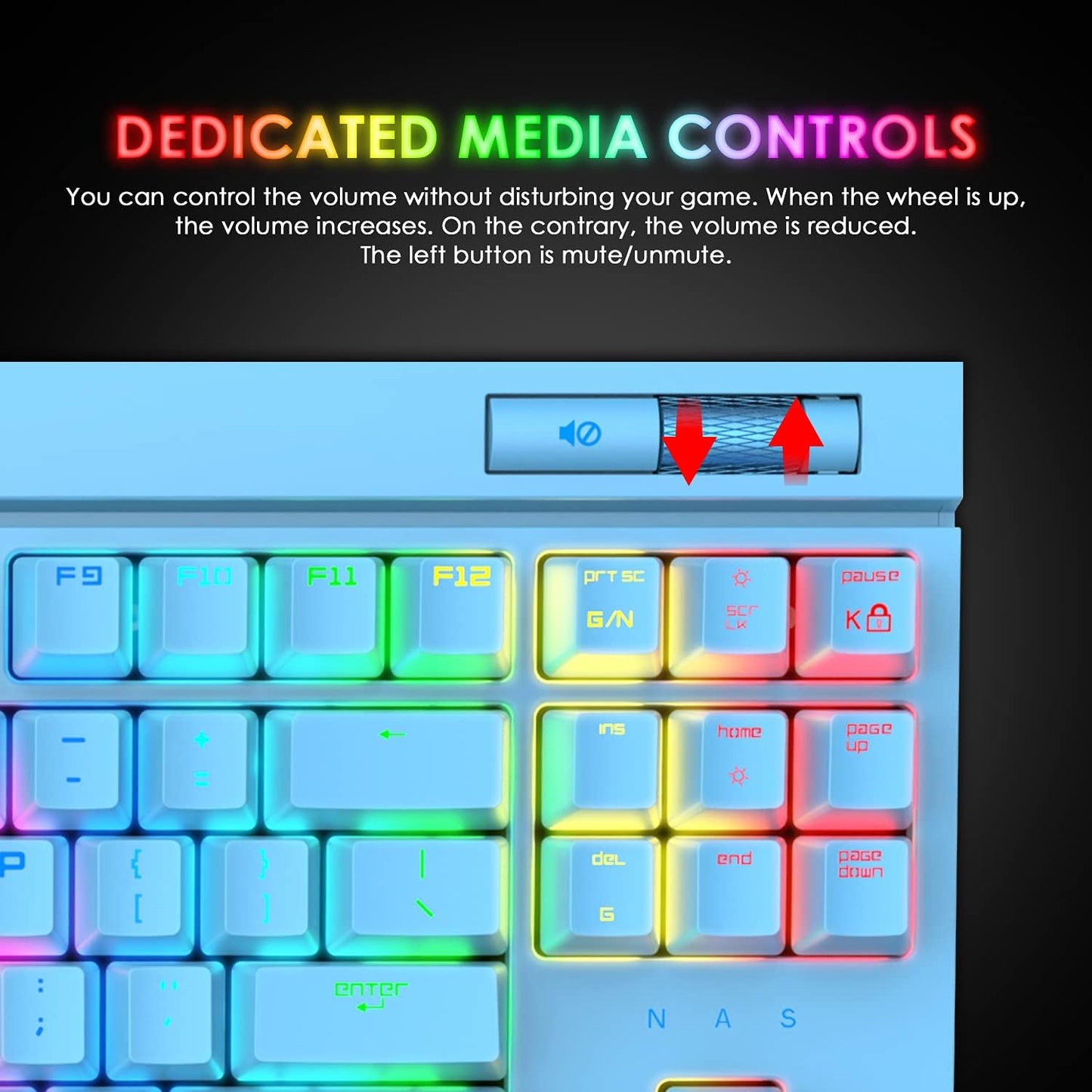 ZIYOU LANG Mechanical Gaming Keyboard, 87 Keys Chroma RGB LED Backlit, Blue Switch, USB-C, PC/Mac Compatible