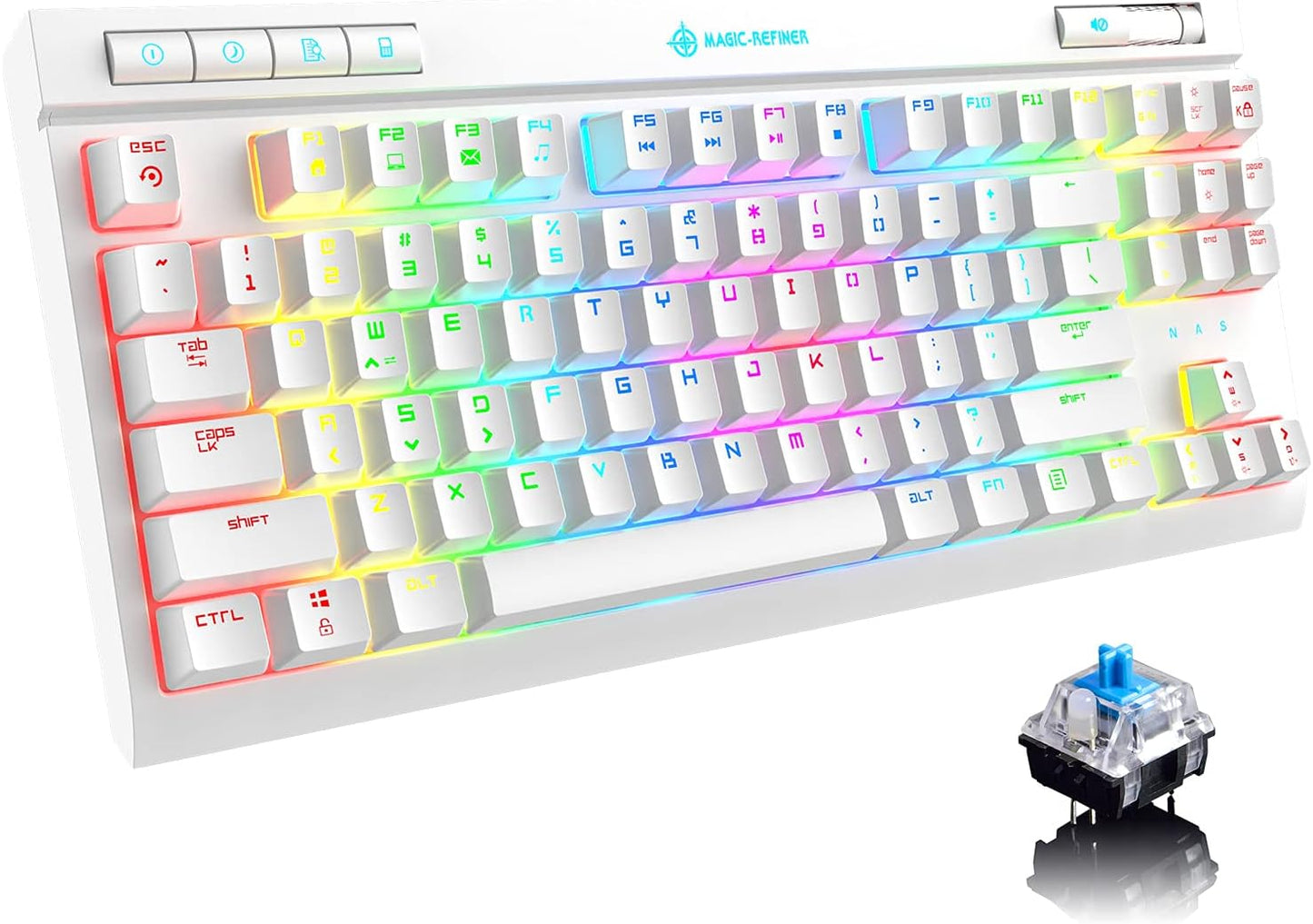 ZIYOU LANG Mechanical Gaming Keyboard, 87 Keys Chroma RGB LED Backlit, Blue Switch, USB-C, PC/Mac Compatible